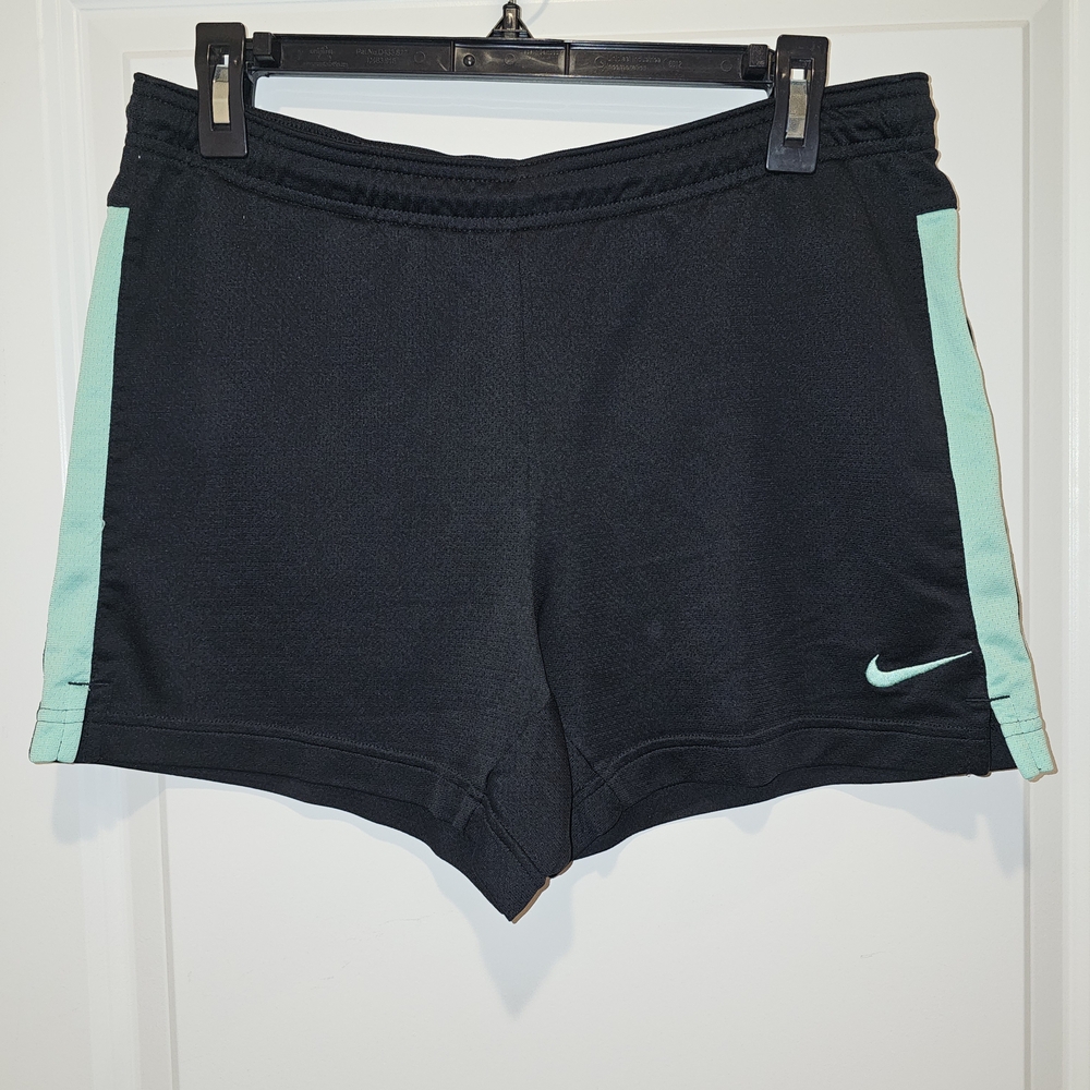 Nike Women’s Black Athletic Shorts with Mint Accent